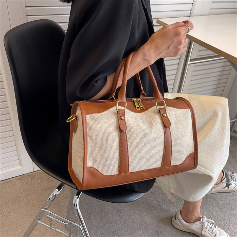 Valantomode | Odyssey Two-Tone Duffle – Premium Canvas & Vegan Leather Weekend Travel Bag