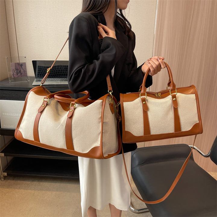 Valantomode | Odyssey Two-Tone Duffle – Premium Canvas & Vegan Leather Weekend Travel Bag