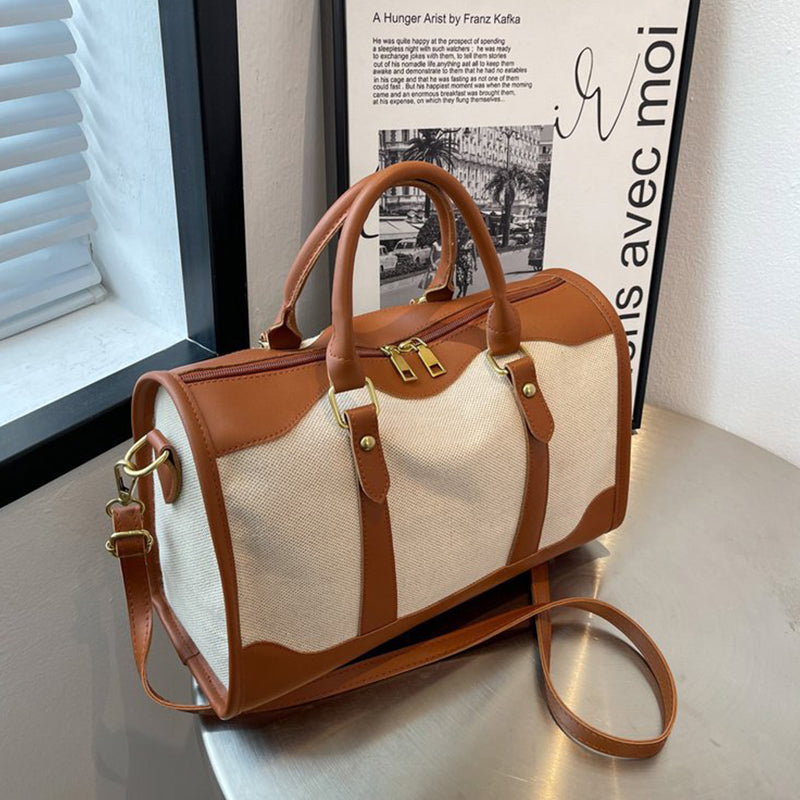 Valantomode | Odyssey Two-Tone Duffle – Premium Canvas & Vegan Leather Weekend Travel Bag