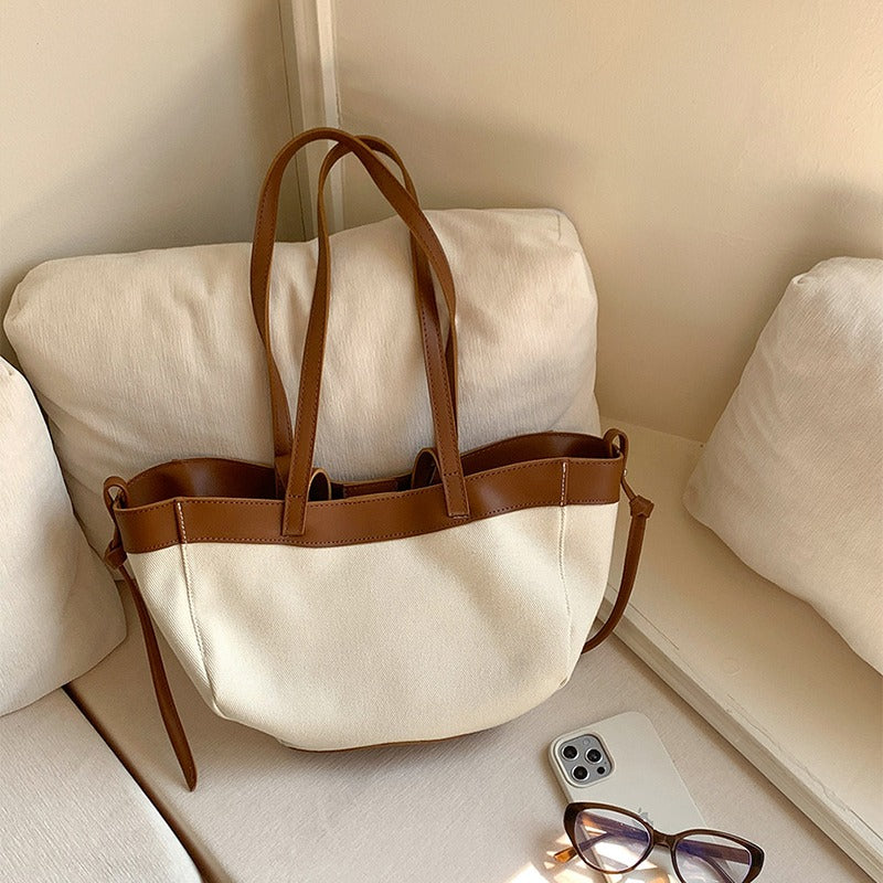Valantomode | Odyssey Horizon Garrison – Premium Textured Canvas & Vegan Leather Structured Tote