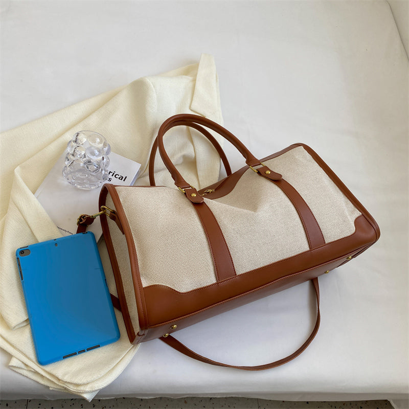 Valantomode | Odyssey Two-Tone Duffle – Premium Canvas & Vegan Leather Weekend Travel Bag