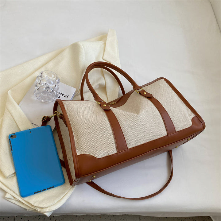 Valantomode | Odyssey Two-Tone Duffle – Premium Canvas & Vegan Leather Weekend Travel Bag