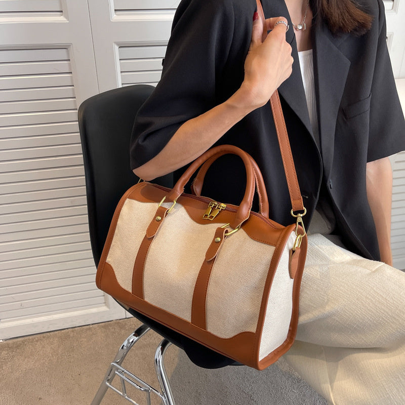 Valantomode | Odyssey Two-Tone Duffle – Premium Canvas & Vegan Leather Weekend Travel Bag