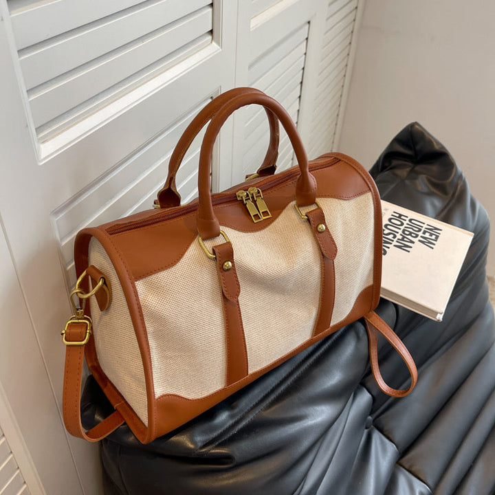 Valantomode | Odyssey Two-Tone Duffle – Premium Canvas & Vegan Leather Weekend Travel Bag
