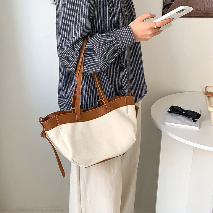 Valantomode | Odyssey Horizon Garrison – Premium Textured Canvas & Vegan Leather Structured Tote