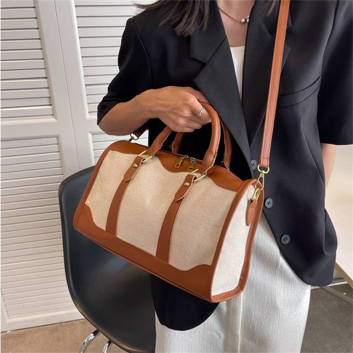 Valantomode | Odyssey Two-Tone Duffle – Premium Canvas & Vegan Leather Weekend Travel Bag