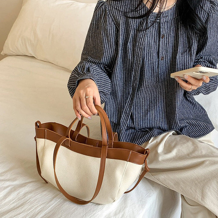 Valantomode | Odyssey Horizon Garrison – Premium Textured Canvas & Vegan Leather Structured Tote