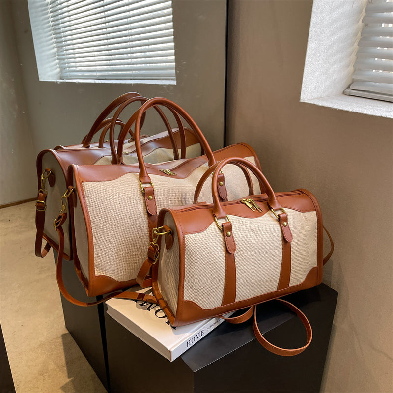 Valantomode | Odyssey Two-Tone Duffle – Premium Canvas & Vegan Leather Weekend Travel Bag