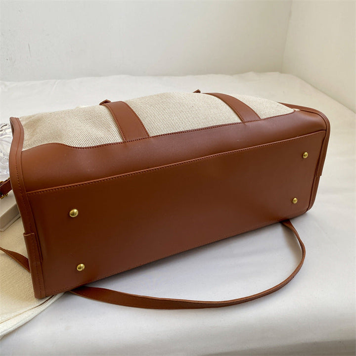 Valantomode | Odyssey Two-Tone Duffle – Premium Canvas & Vegan Leather Weekend Travel Bag