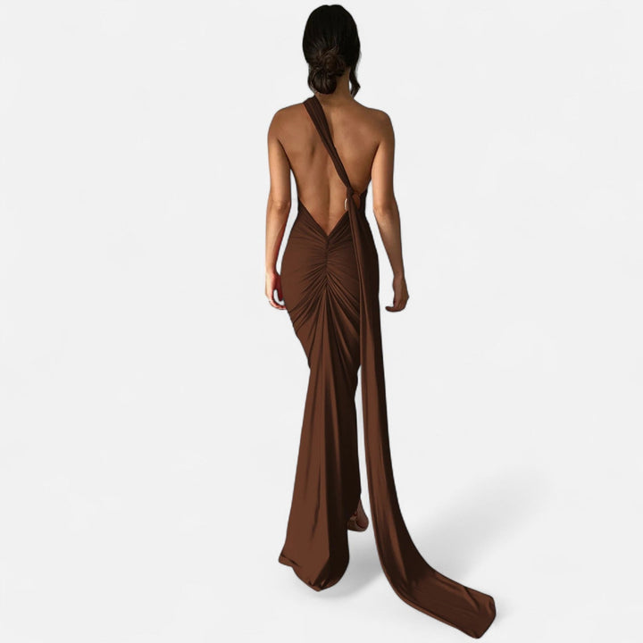 Valantomode  | Women’s Backless Scarf-Tie Evening Dress