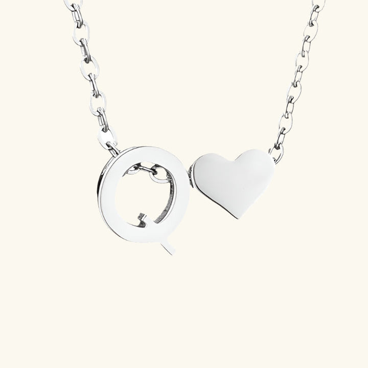 Valantomode | Plated Initial and Heart Charm Necklace for Women