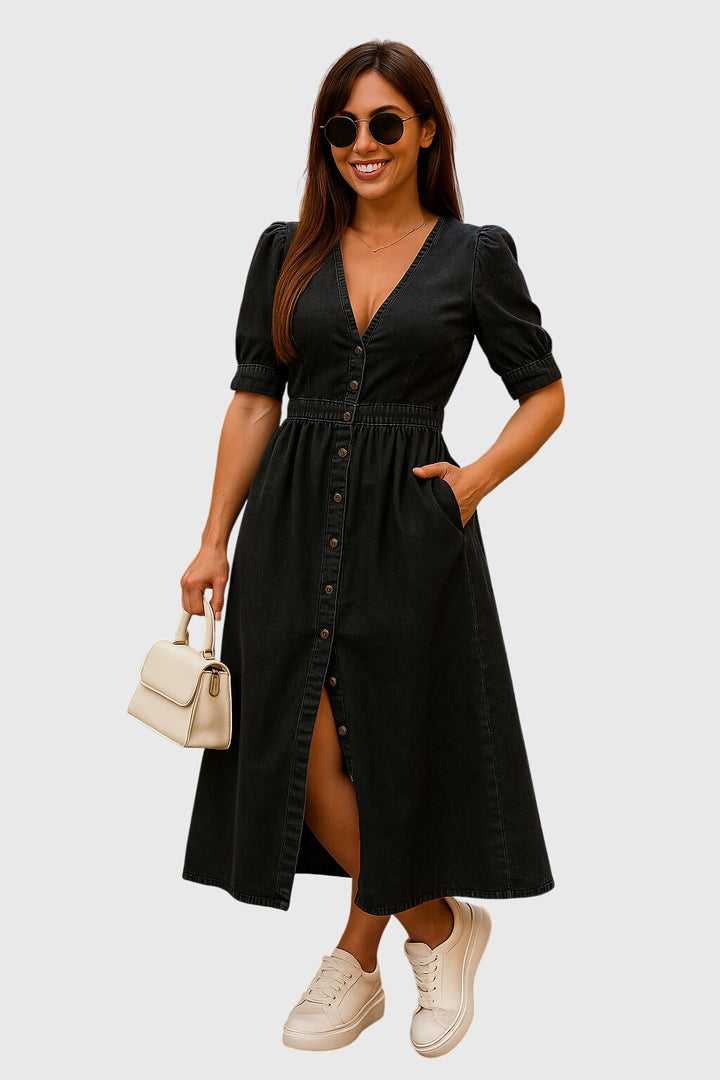 Valantomode | Chic Denim Dress for Effortless Everyday Style