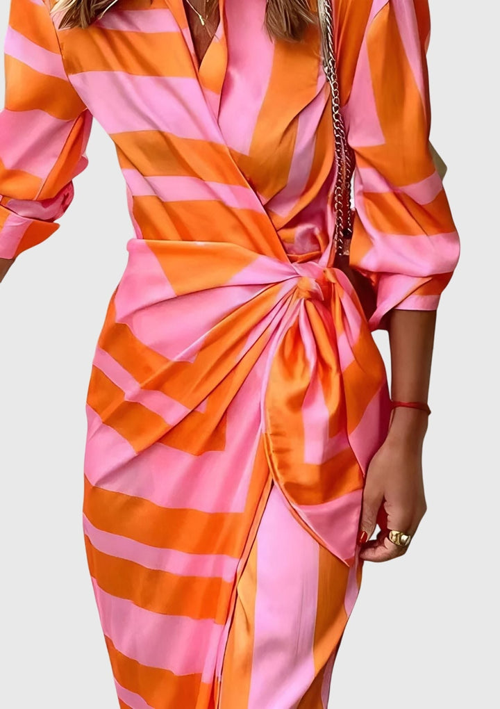 Valantomode | Stylish Printed Wrap Dress Perfect for Any Occasion
