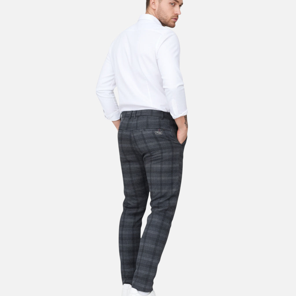 ValantoMode | Men’s Slim-Fit British Plaid Work Trousers