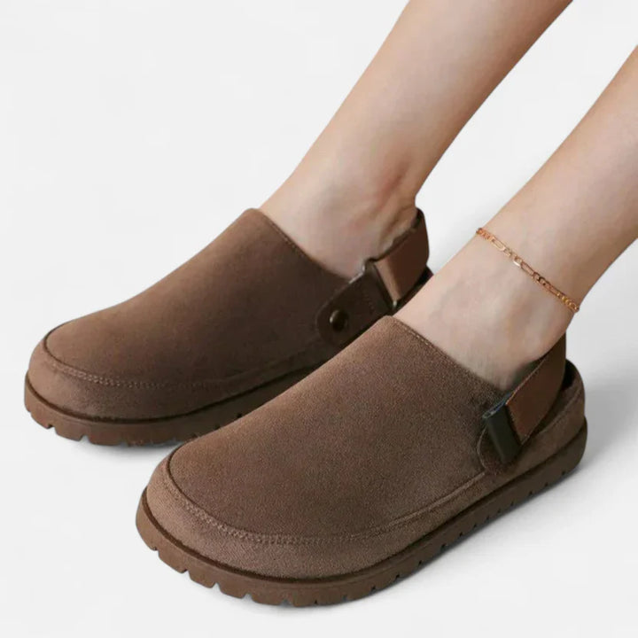 Valantomode | Women’s Leather Slippers – Thick Sole Comfort & Modern Sophistication