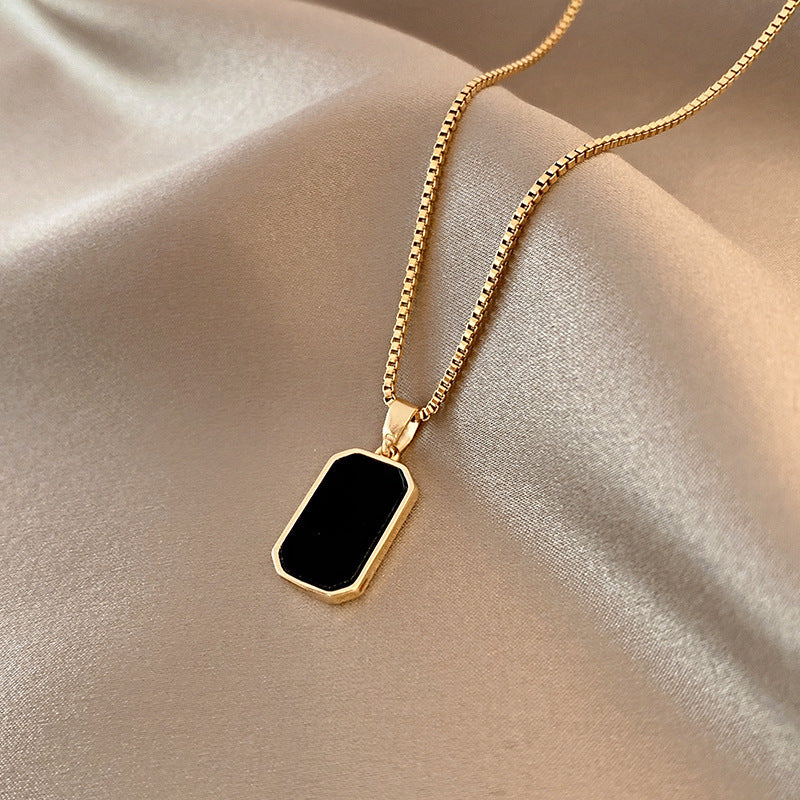 Valantomode | Gold Plated Midnight Muse Pendant Necklace with CZ for Women