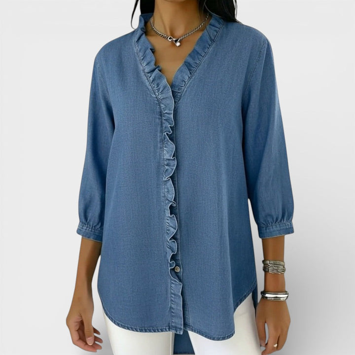 Valantomode | Blouse with Elegant Ruffles