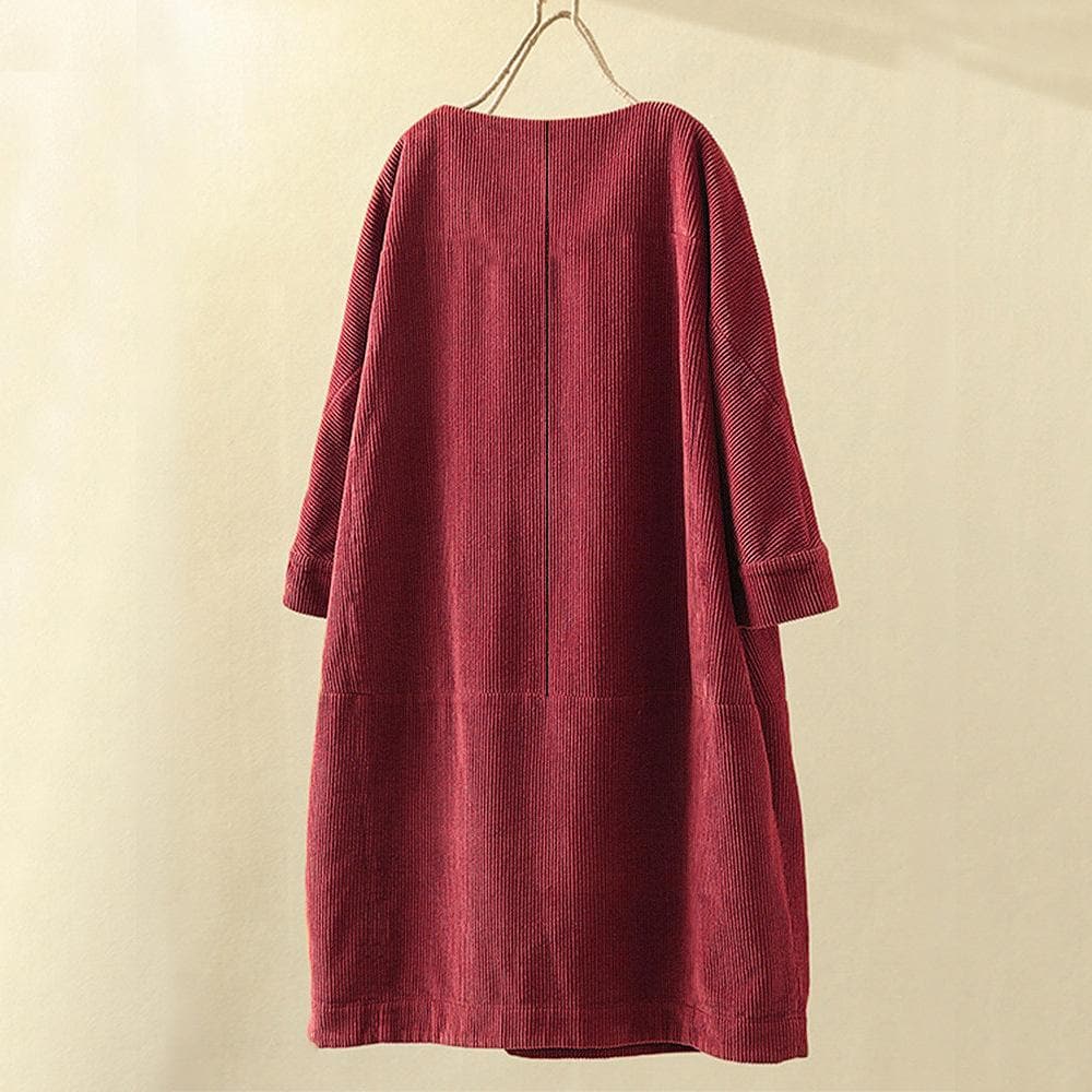 Valantomode | Cozy Women's Corduroy Dress for Effortless Style