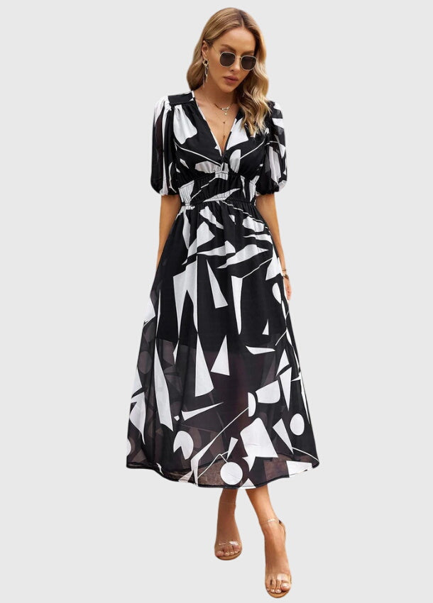 Valantomode | Beautiful Floral Midi Dress for Any Casual Gathering