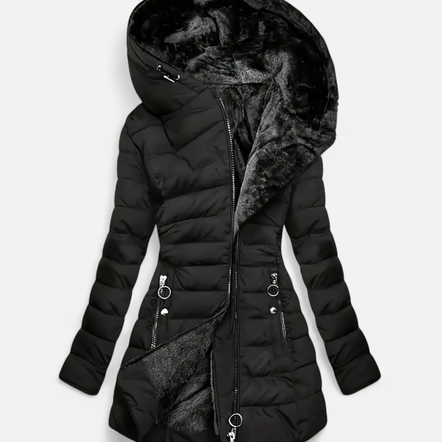 Valantomode | Women’s Winter Fleece Mid-Length Coat