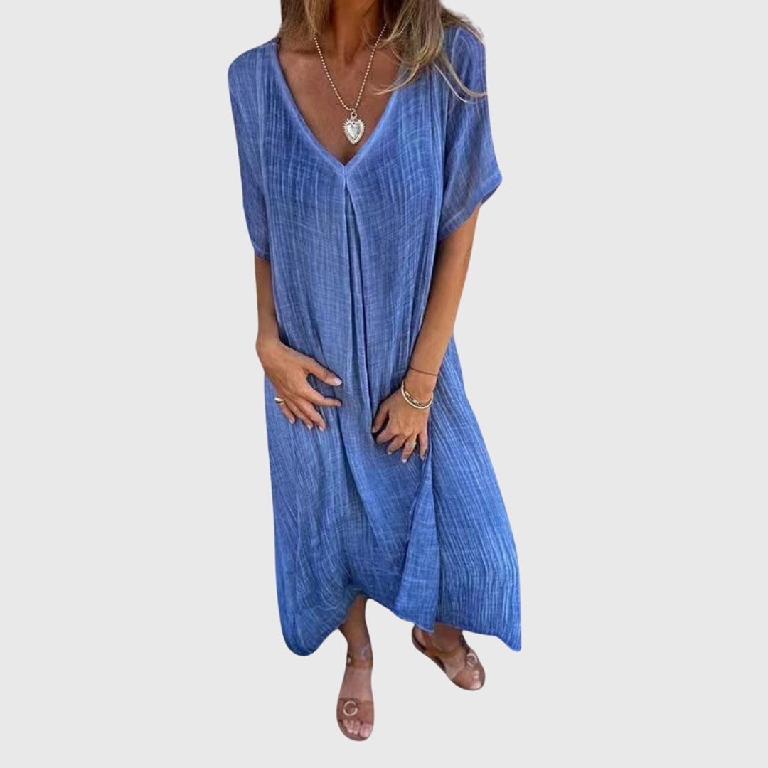 Valantomode | Stylish V-Neck Dress for Effortless Everyday Elegance
