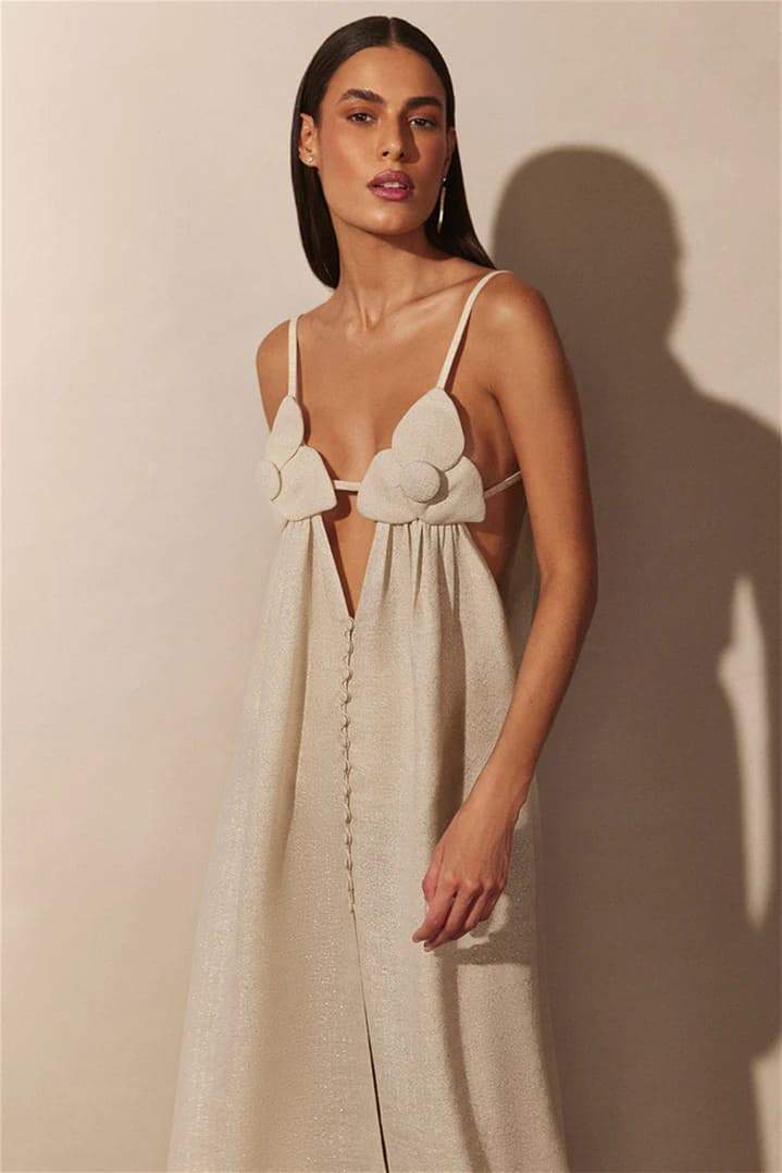 Valantomode | Floral Maxi Dress with Chic Split Detail