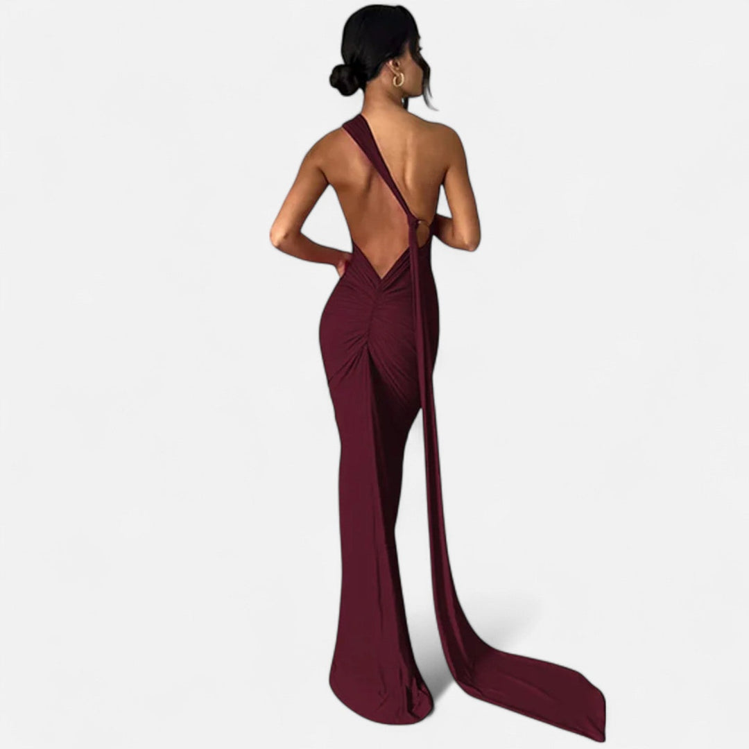 Valantomode  | Women’s Backless Scarf-Tie Evening Dress