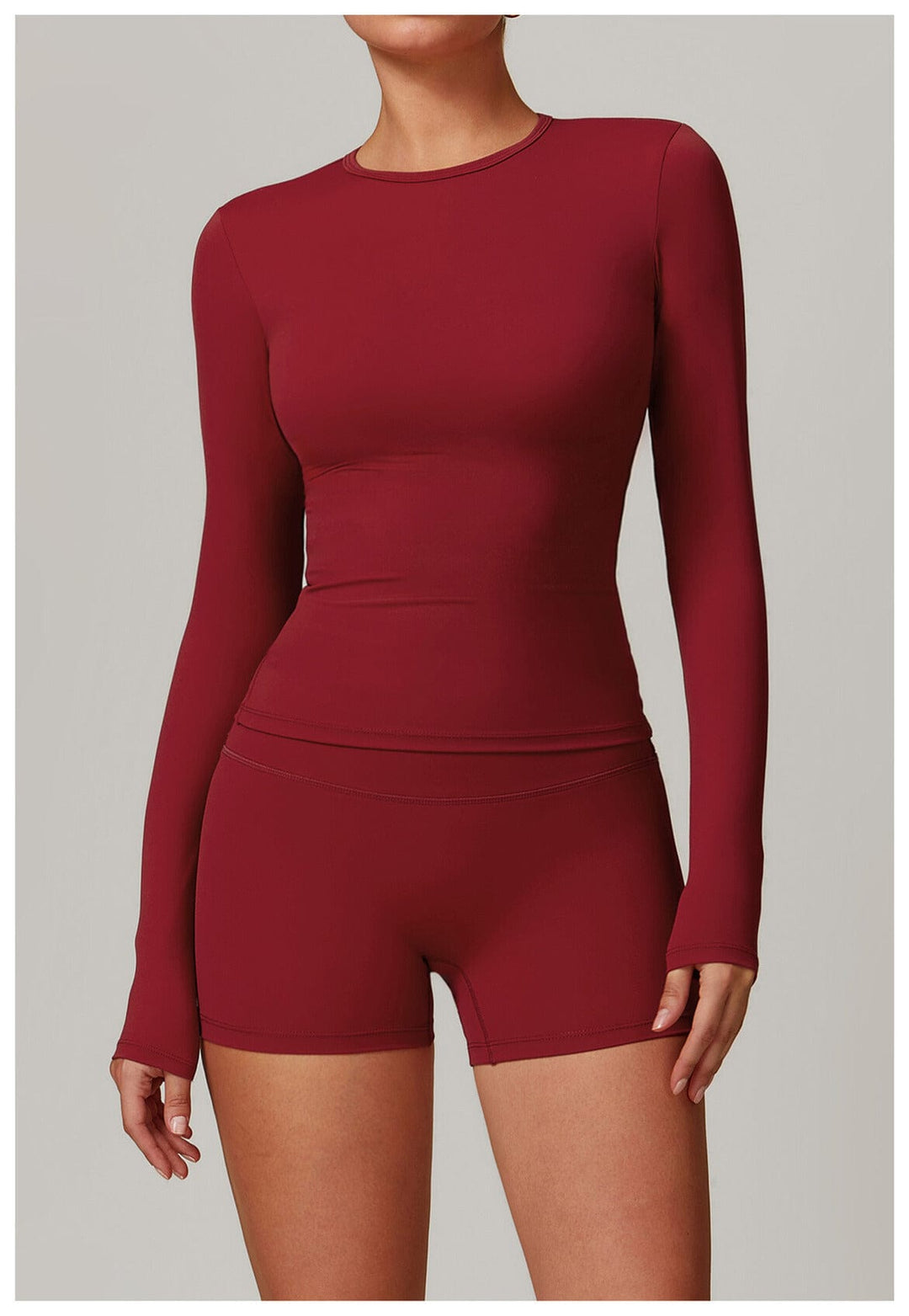Valantomode | Women's Long Sleeve Round Neck Yoga and Fitness Shaping Shirt