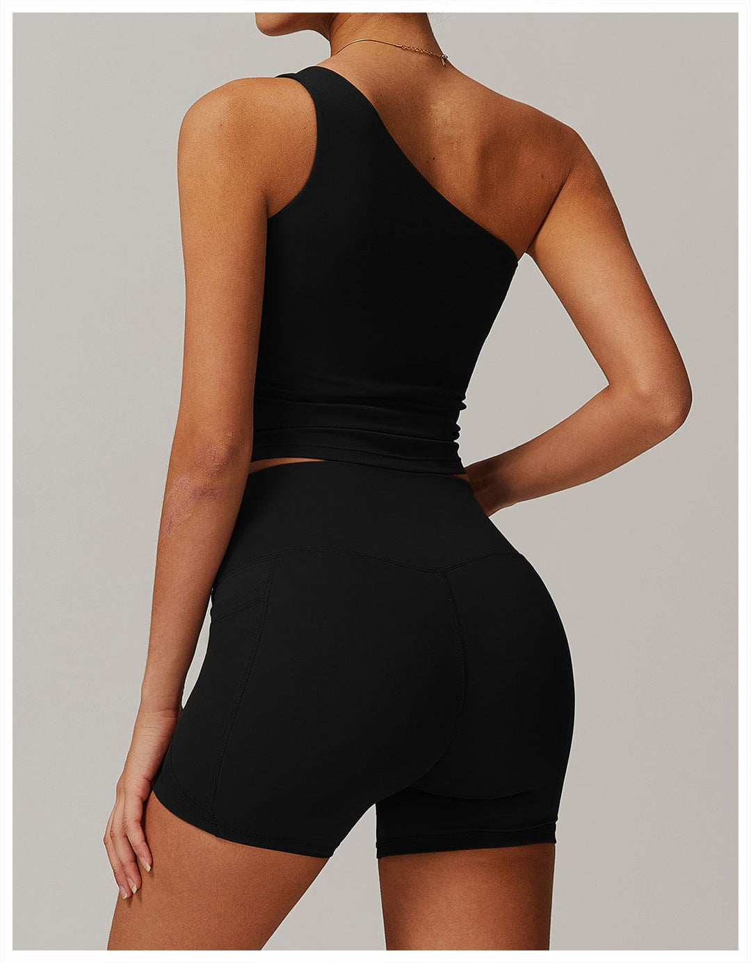Valantomode | One-Shoulder Shaping Crop Top with Removable Chest Pads for Workouts