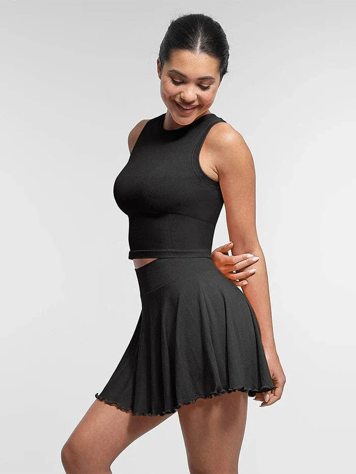 Valantomode | Seamless Supportive Yoga Crop Top with Built-In Bra and Adjustable Cups