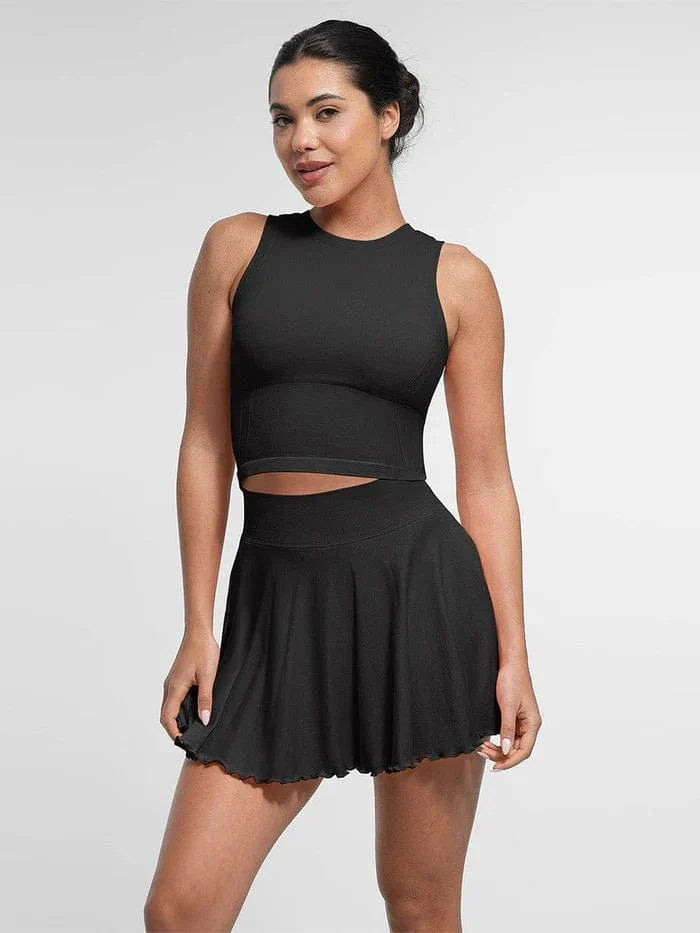 Valantomode | Seamless Supportive Yoga Crop Top with Built-In Bra and Adjustable Cups