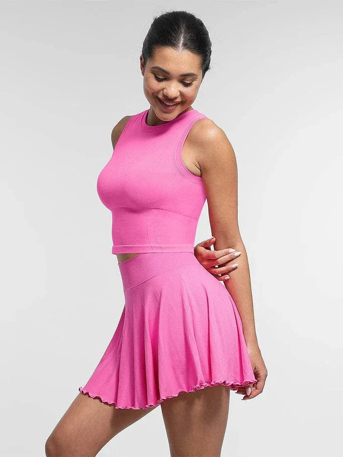 Valantomode | Seamless Supportive Yoga Crop Top with Built-In Bra and Adjustable Cups