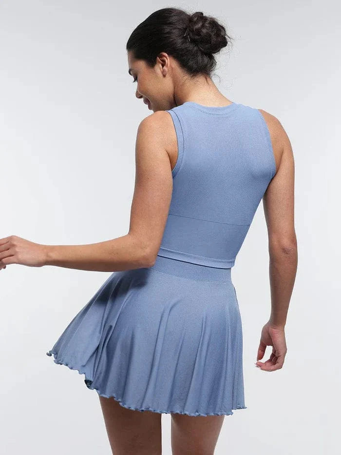 Valantomode | Seamless Supportive Yoga Crop Top with Built-In Bra and Adjustable Cups