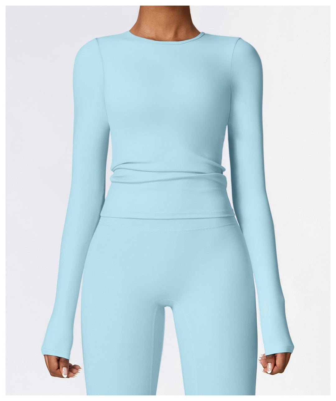 Valantomode | Women's Long Sleeve Round Neck Yoga and Fitness Shaping Shirt