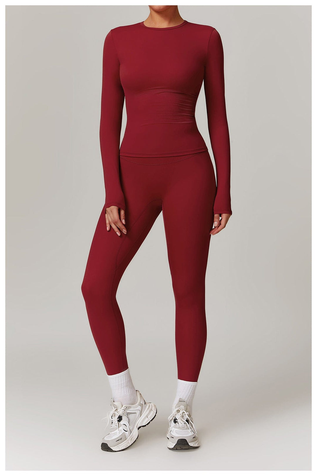 Valantomode | Women's Long Sleeve Round Neck Yoga and Fitness Shaping Shirt