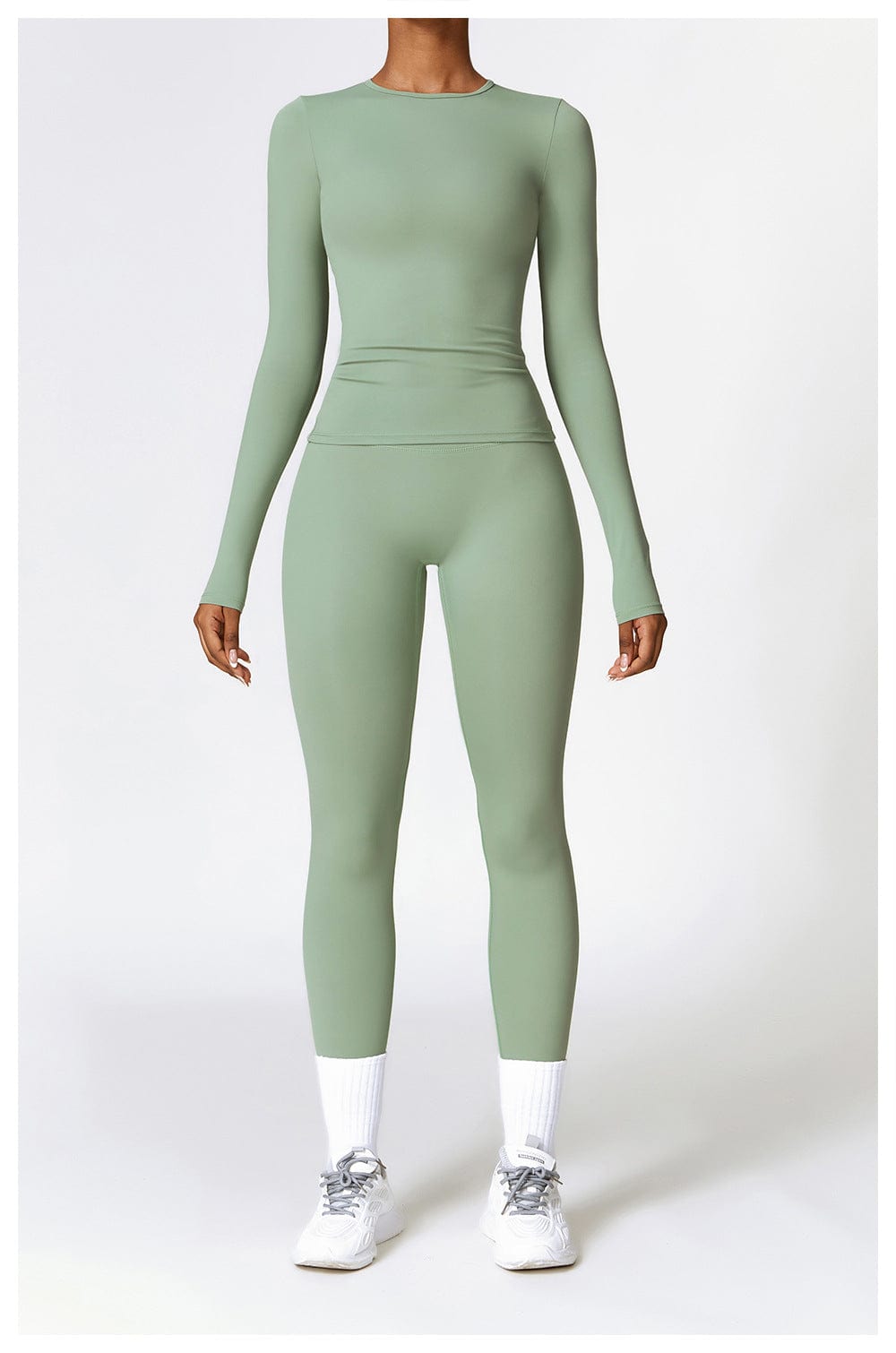 Valantomode | Women's Long Sleeve Round Neck Yoga and Fitness Shaping Shirt