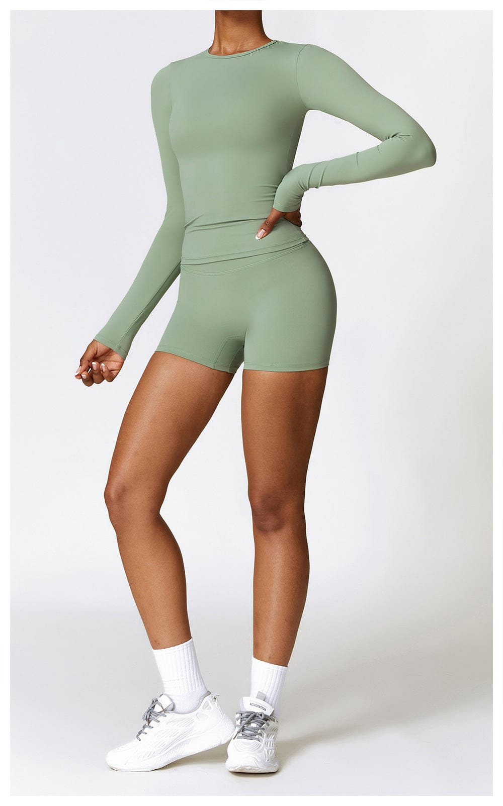 Valantomode | Women's Long Sleeve Round Neck Yoga and Fitness Shaping Shirt