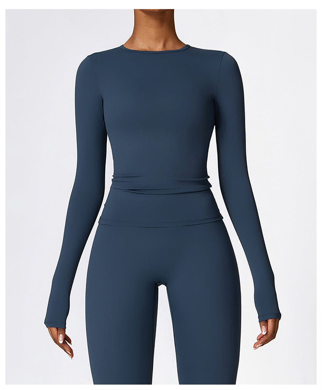 Valantomode | Women's Long Sleeve Round Neck Yoga and Fitness Shaping Shirt