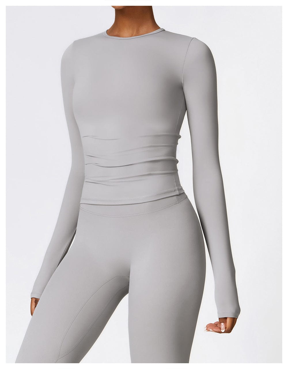 Valantomode | Women's Long Sleeve Round Neck Yoga and Fitness Shaping Shirt