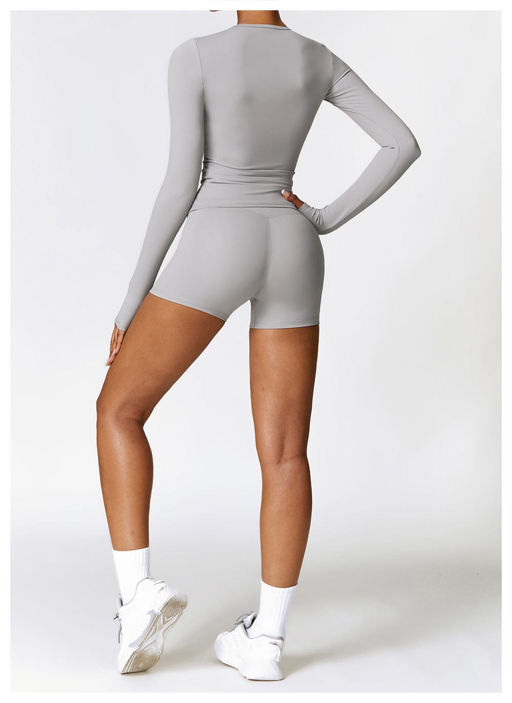 Valantomode | Women's Long Sleeve Round Neck Yoga and Fitness Shaping Shirt