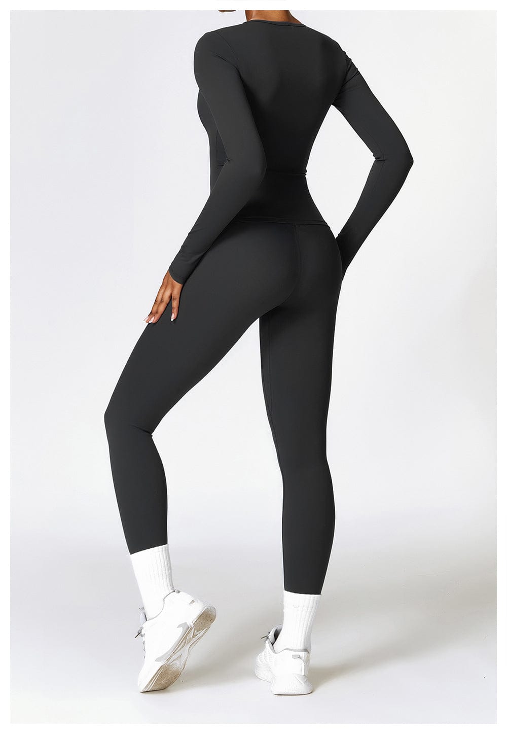Valantomode | Women's Long Sleeve Round Neck Yoga and Fitness Shaping Shirt
