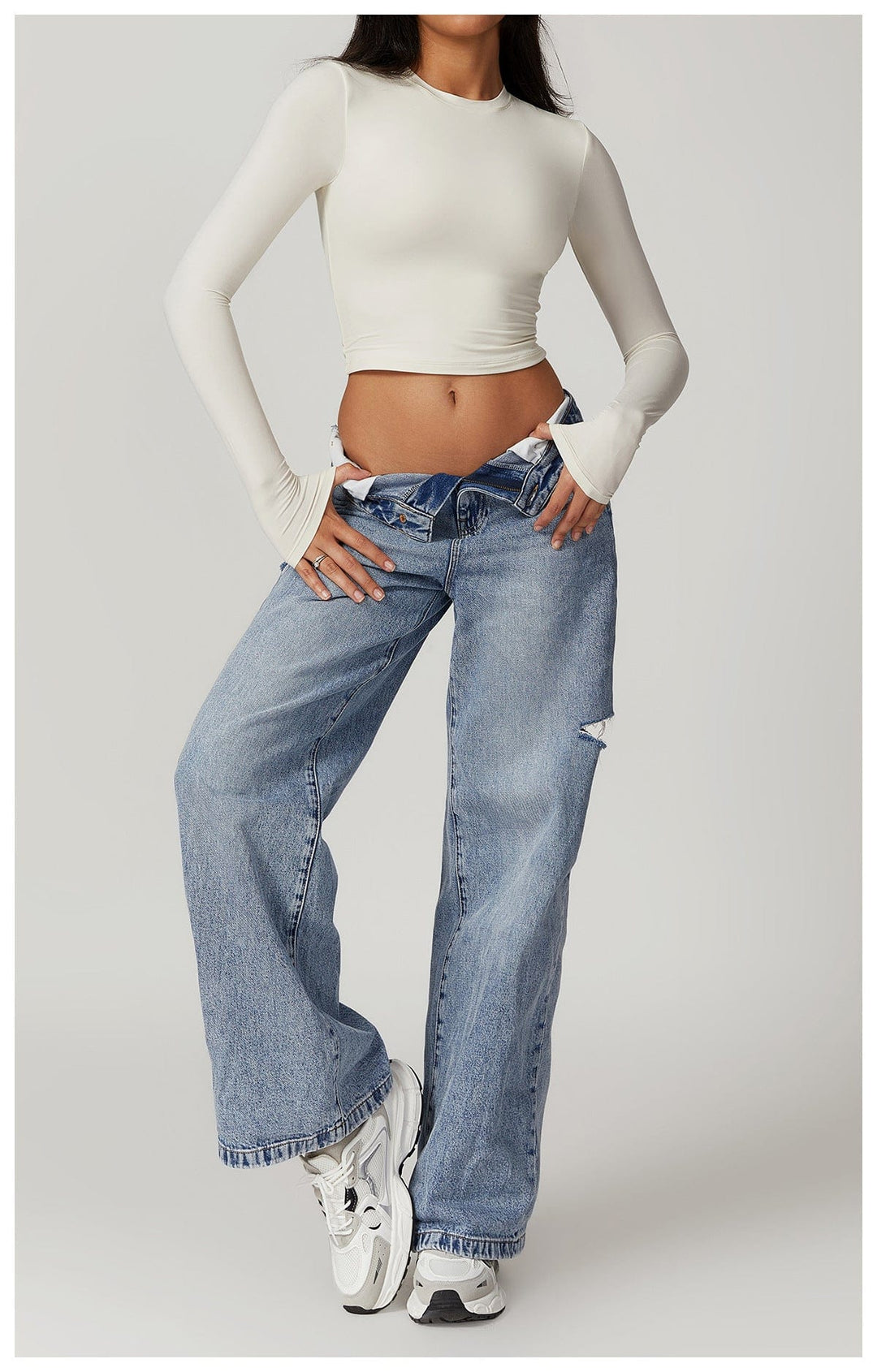 Valantomode | Seamless Long Sleeve Crop Top for Women - Yoga Shaping Design