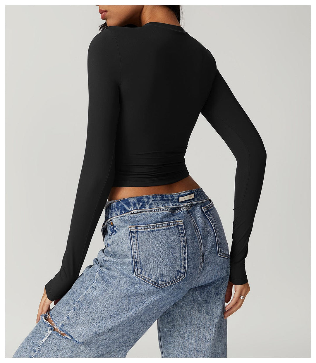 Valantomode | Seamless Long Sleeve Crop Top for Women - Yoga Shaping Design