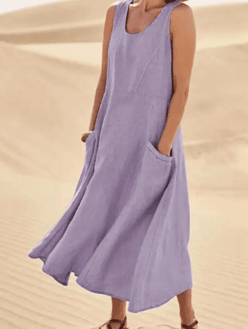 Valantomode | Dress with Pockets - Elegant Style