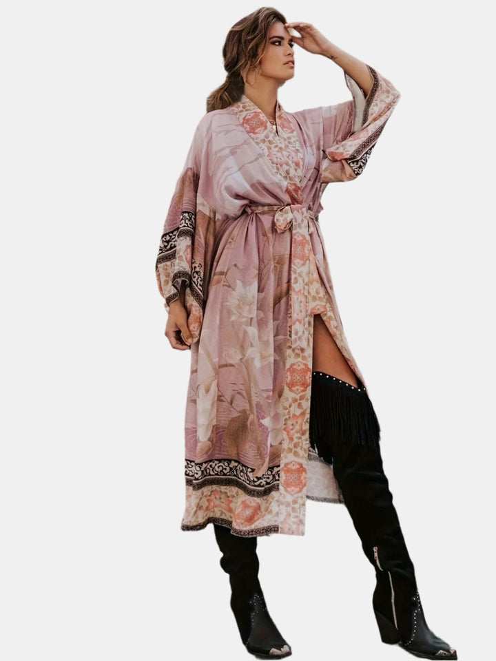 Valantomode | Chic Bohemian Floral Print Lounge Robe