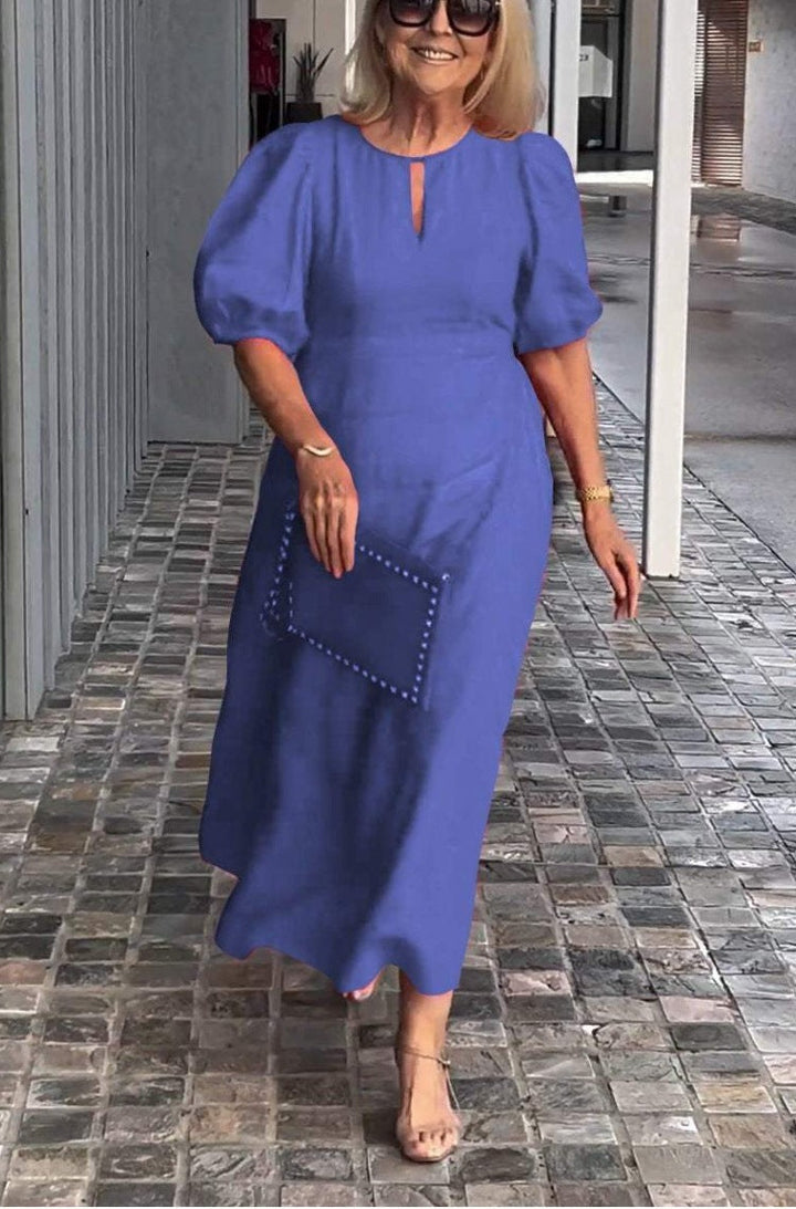Valantomode | Dress with Elegant Puff Sleeves