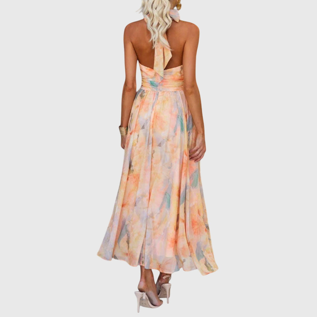 Valantomode | Chic Halter Maxi Dress Perfect for Summer Events