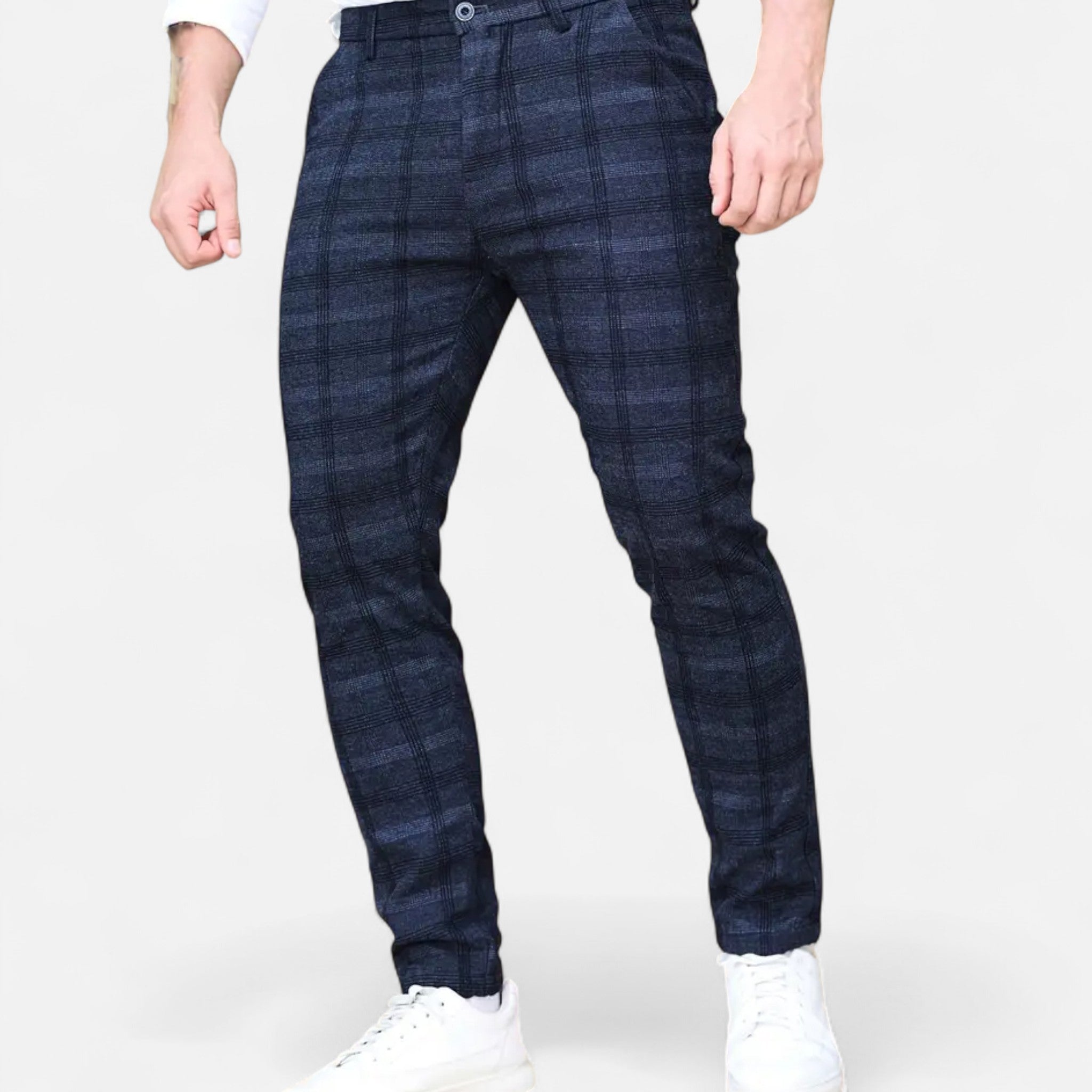 ValantoMode | Men’s Slim-Fit British Plaid Work Trousers