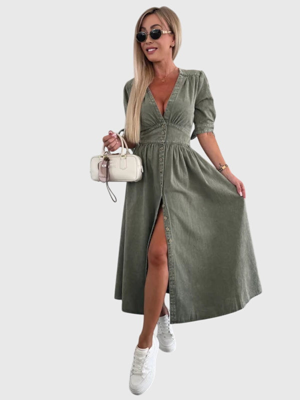 Valantomode | Stylish Denim Dress for Casual Outings and Summer Fun