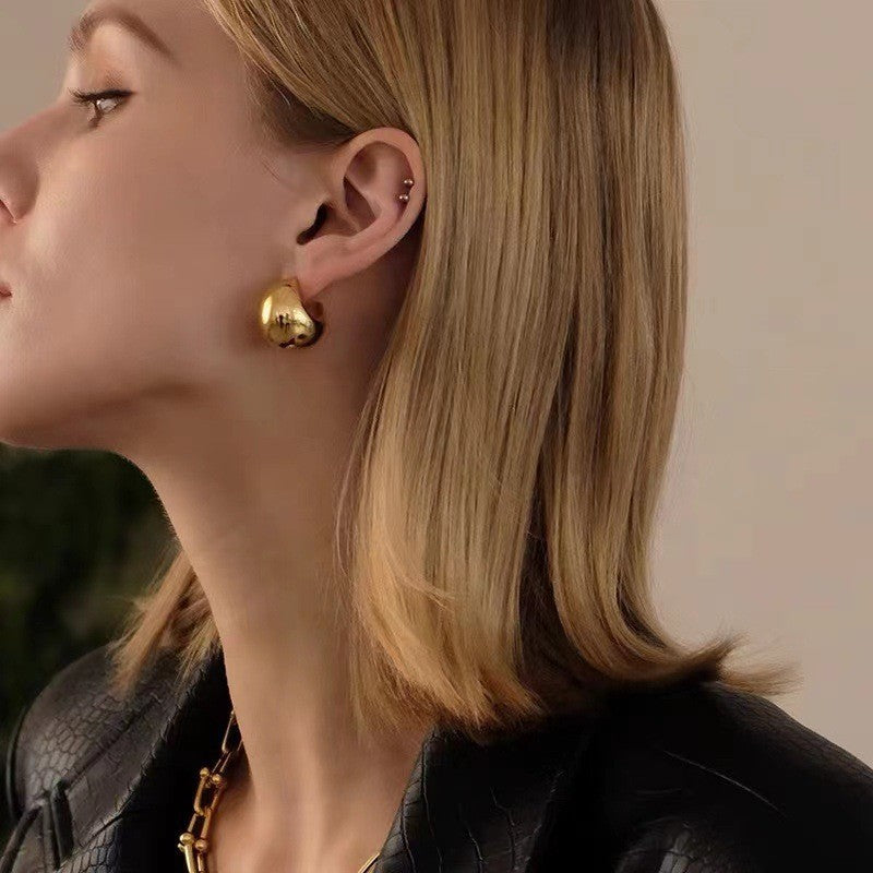 Valantomode | Plated Volumetric Dome Earrings for Women